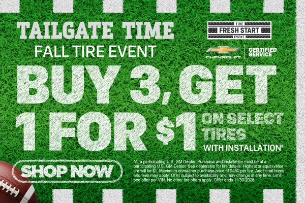 FALL TIRE EVENT Buy 3 Get 1 for $1