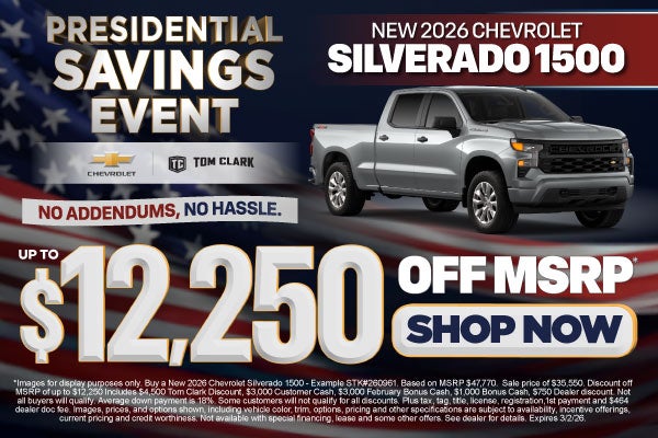 "NEW 2026 CHEVROLET SILVERADO 1500 NO ADDENDUMS, NO HASSLE."