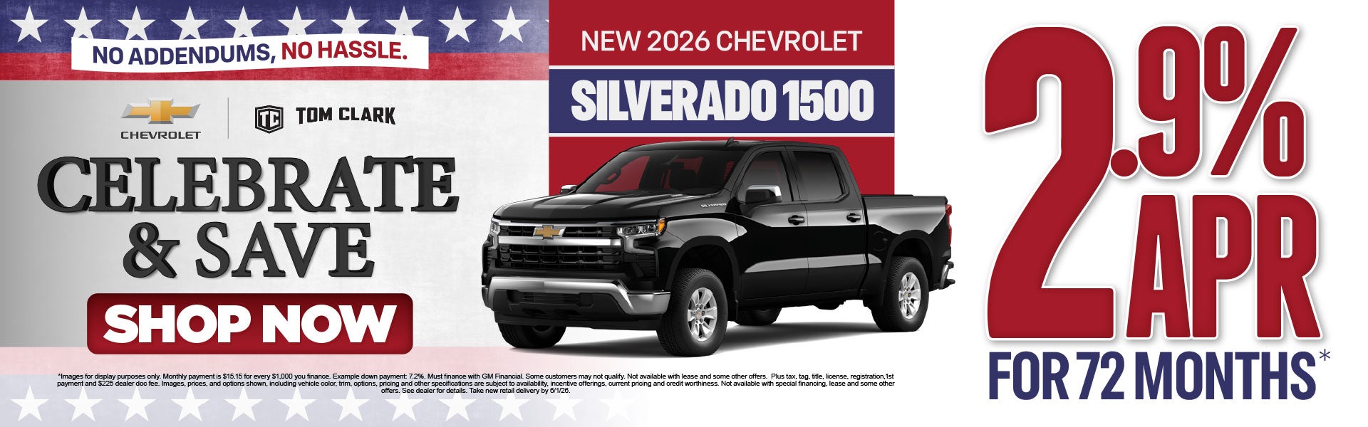 "NEW 2026 CHEVROLET SILVERADO 1500 NO ADDENDUMS, NO HASSLE.