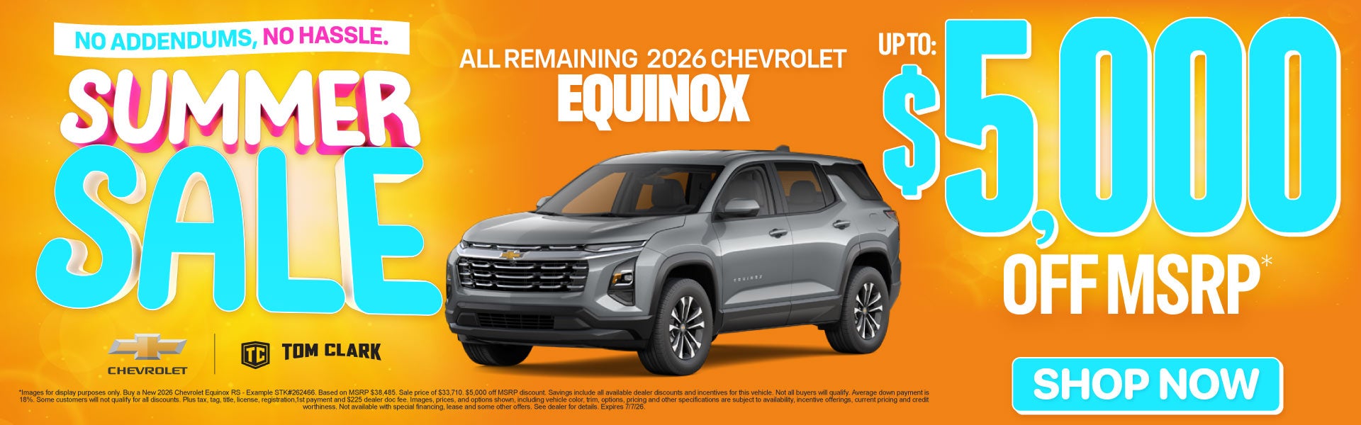 "ALL REMAINING 2026 CHEVROLET EQUINOX NO ADDENDUMS, NO HASSL