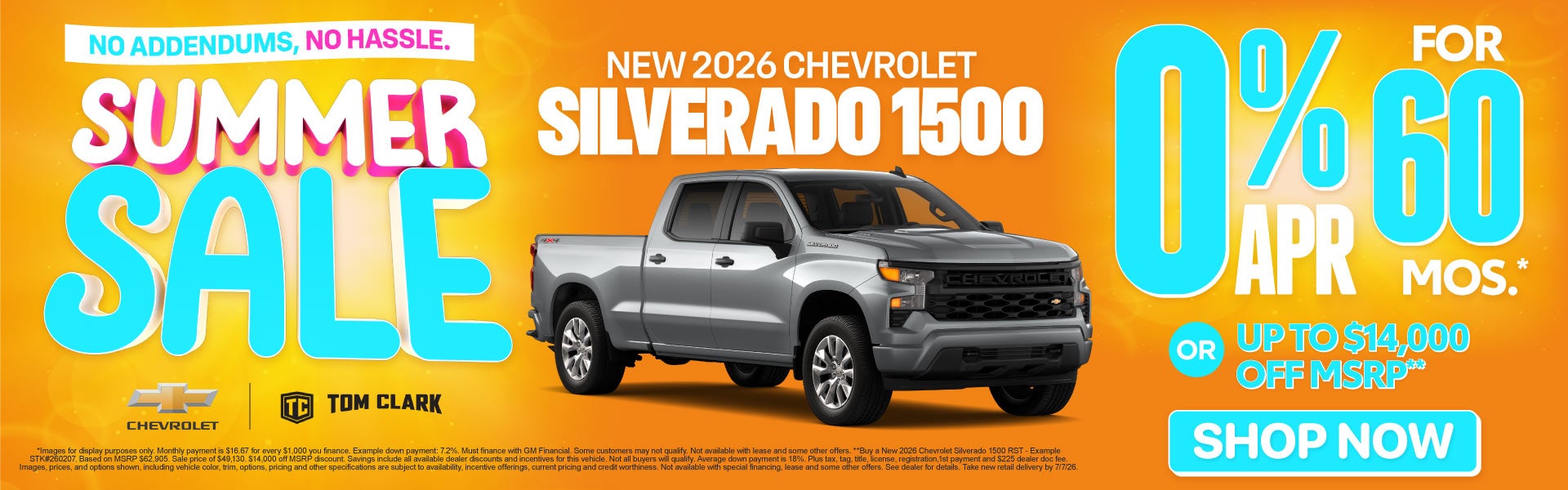 "NEW 2026 CHEVROLET SILVERADO 1500 NO ADDENDUMS, NO HASSLE.