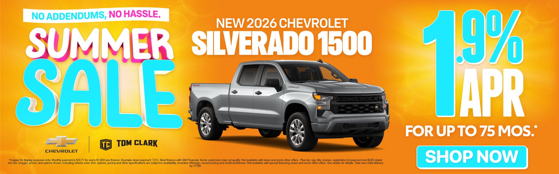 "NEW 2026 CHEVROLET SILVERADO 1500 NO ADDENDUMS, NO HASSLE.