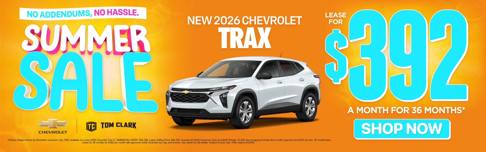 New 2026 Chevrolet Trax Lease for $392 a month for 36 months