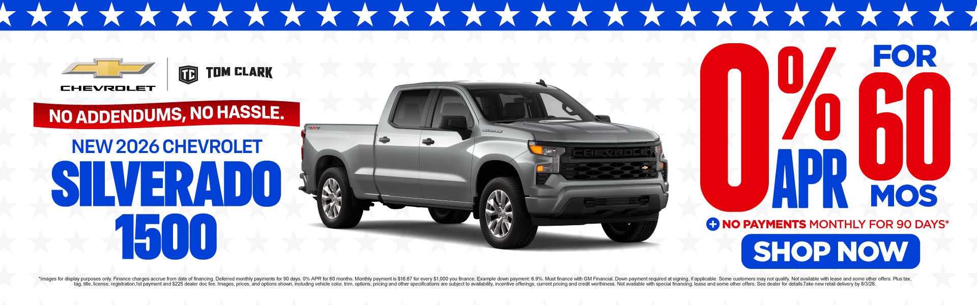 "NEW 2026 CHEVROLET SILVERADO 1500 NO ADDENDUMS, NO HASSLE.