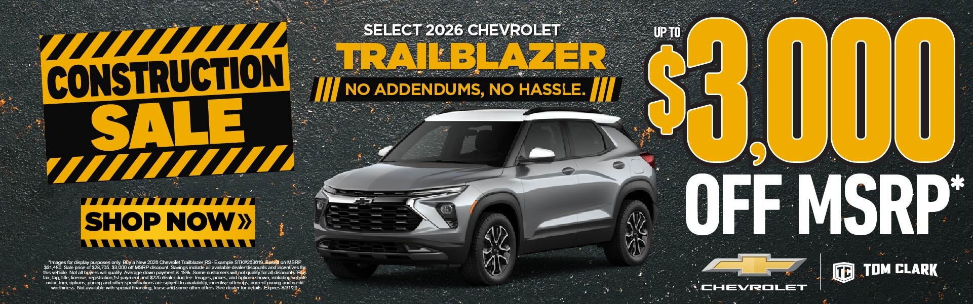 "ALL REMAINING 2026 CHEVROLET TRAILBLAZER NO ADDENDUMS, NO H