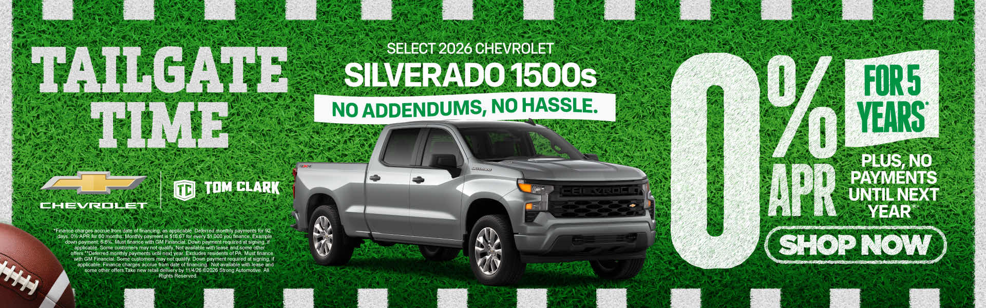 Select 2026 Chevrolet Silverado 1500s 0% Apr for 5 Years* 