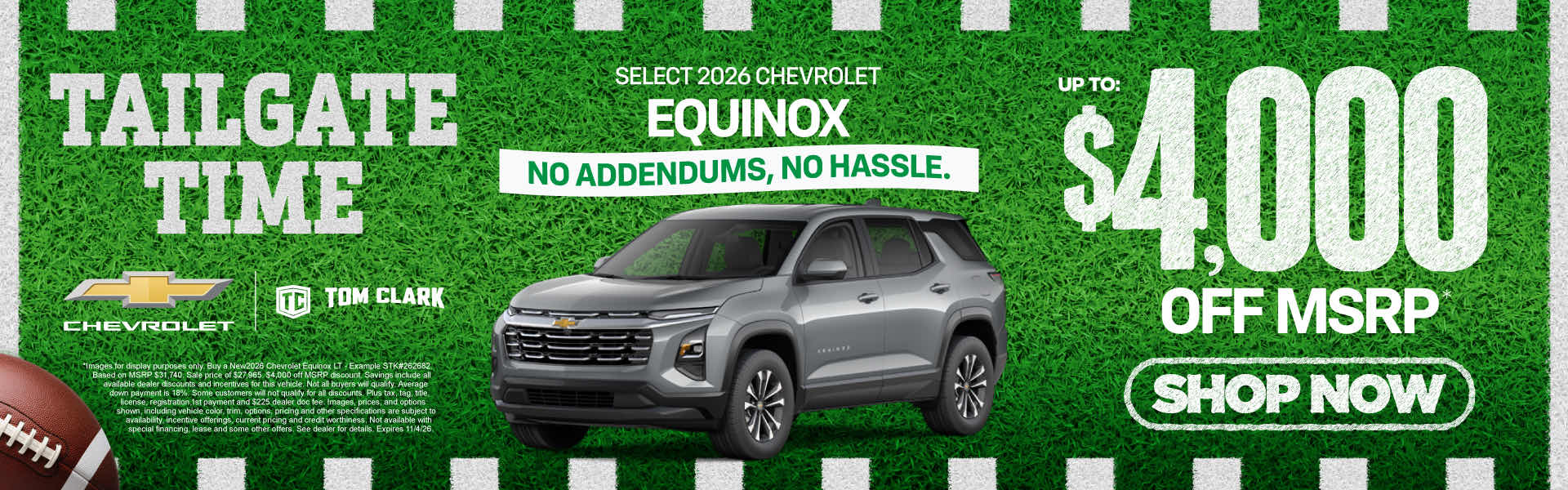 Select 2026 Chevrolet Equinox Up To $4,000 Off MSRP*