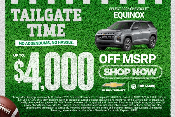 Select 2026 Chevrolet Equinox Up To $4,000 Off MSRP*