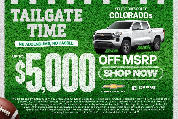 Select Chevrolet Colorados Up To $5,000 Off MSRP*