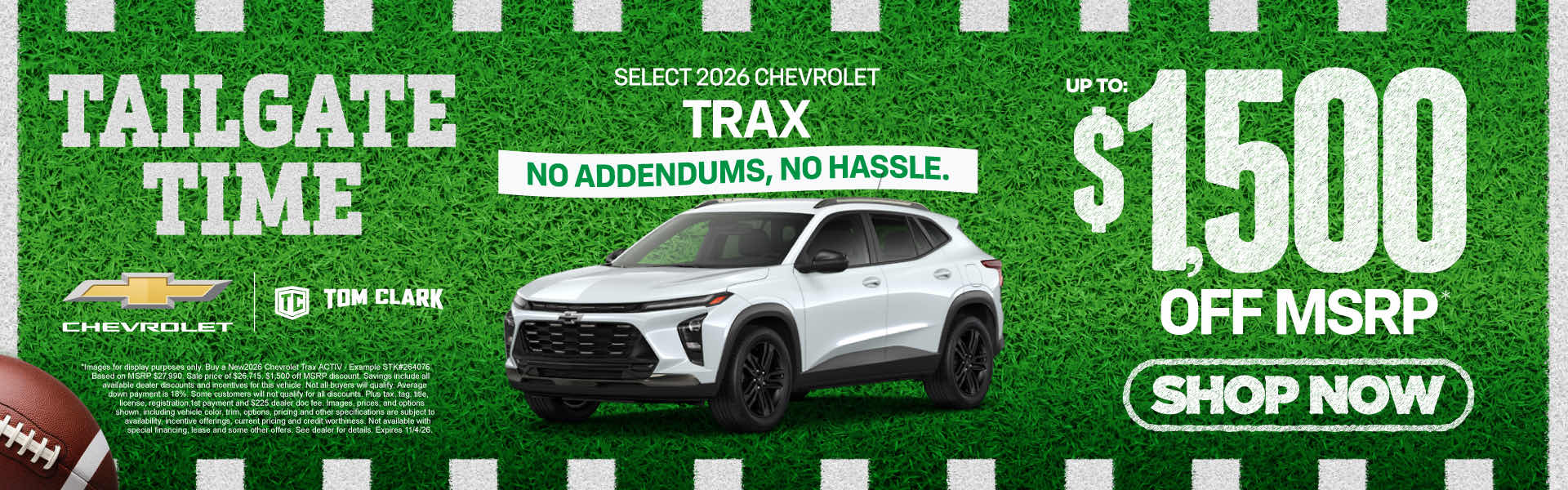 Select 2026 Chevrolet Trax Up To $1,500 Off MSRP* 