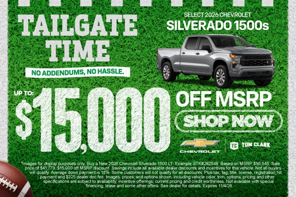 Select 2026 Chevrolet Silverado 1500s Up To $15,000 Off MSRP