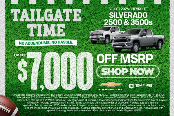 Select 2026 Chevrolet Silverado 2500 & 3500s Up To $7,000 Of