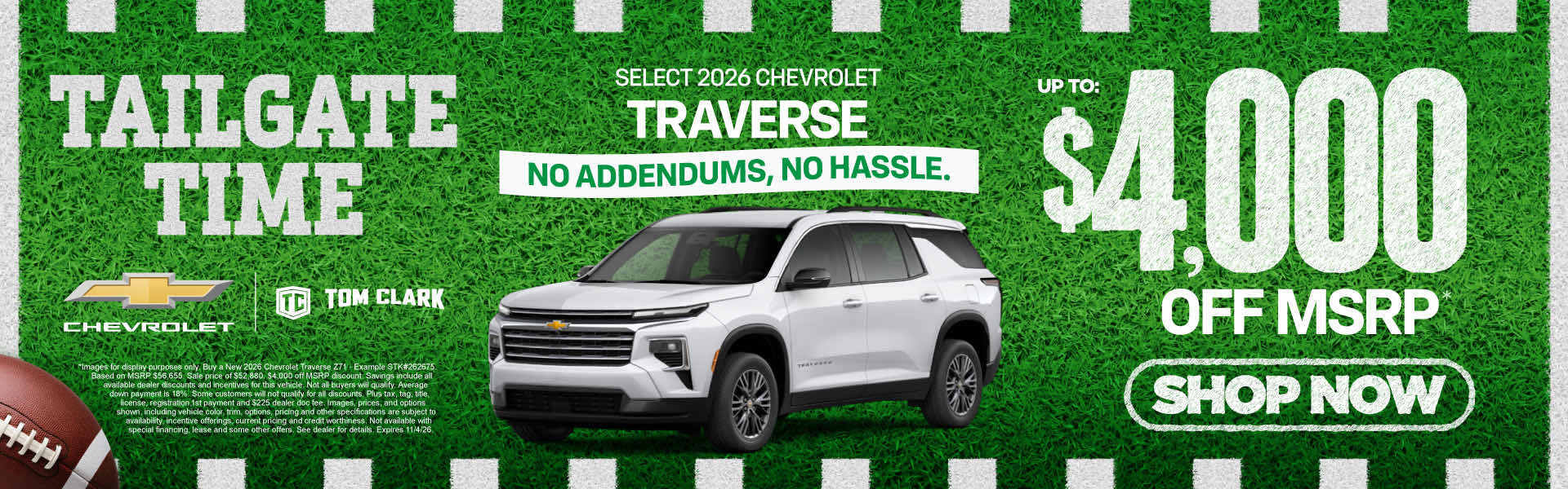 Select 2026 Chevrolet Traverse Up To $4,000 Off MSRP*